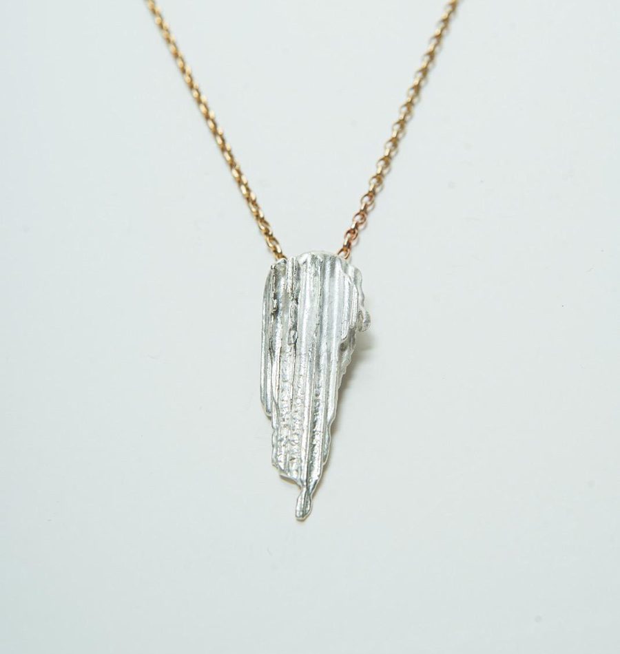 Handmade silver necklace with colourful acrylic design